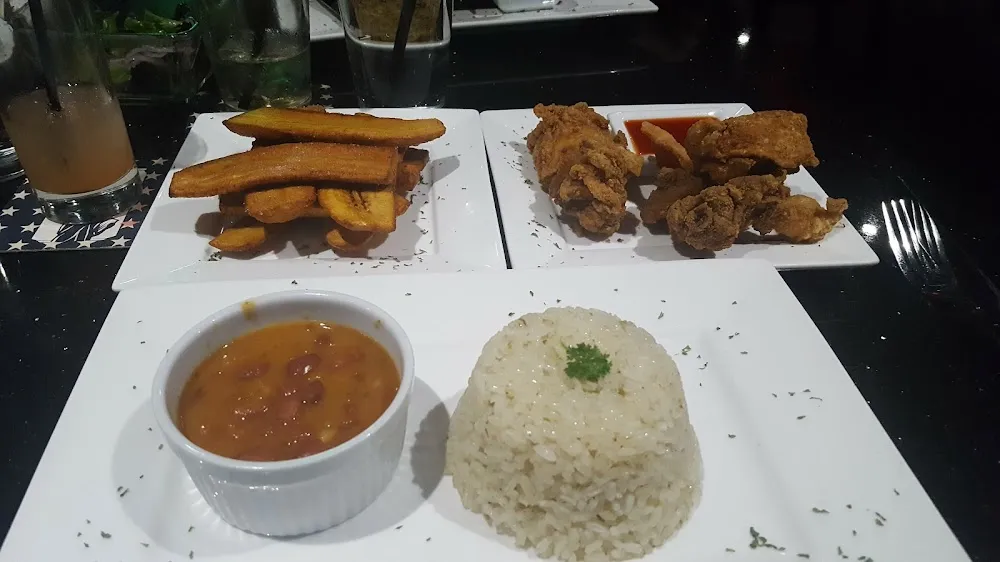 White Rice and Red Bean with Sweet Plantains
